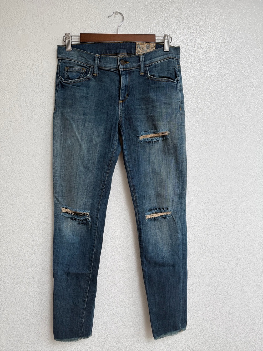 SIWY Sara Lyric Embroidered Distressed Skinny Jeans 28